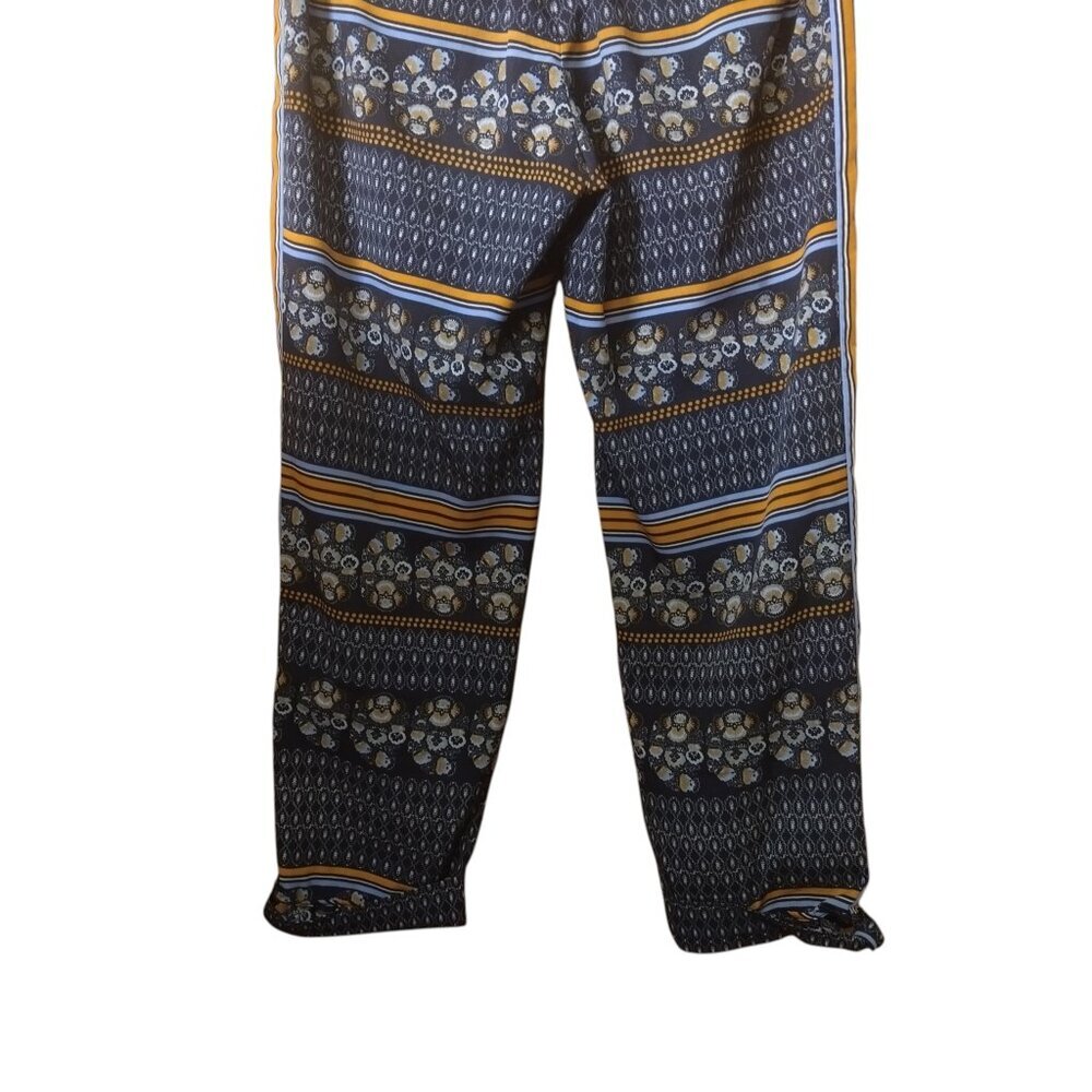 Elevenses Anthropologie Size 4 Aralia Printed Boho Cropped Roll Cuff Pants - Picture 3 of 7